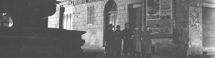 Piazza delle Erbe (Viterbo), the initial scene of I Vitelloni by Federico Fellini (1953). Photo: Archivio Tuscia Film Fest